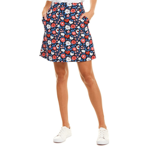 Kate Spade Daisy A-Line Skirt Pockets Lined Navy Red White Multi Floral 14 XL - Picture 1 of 7